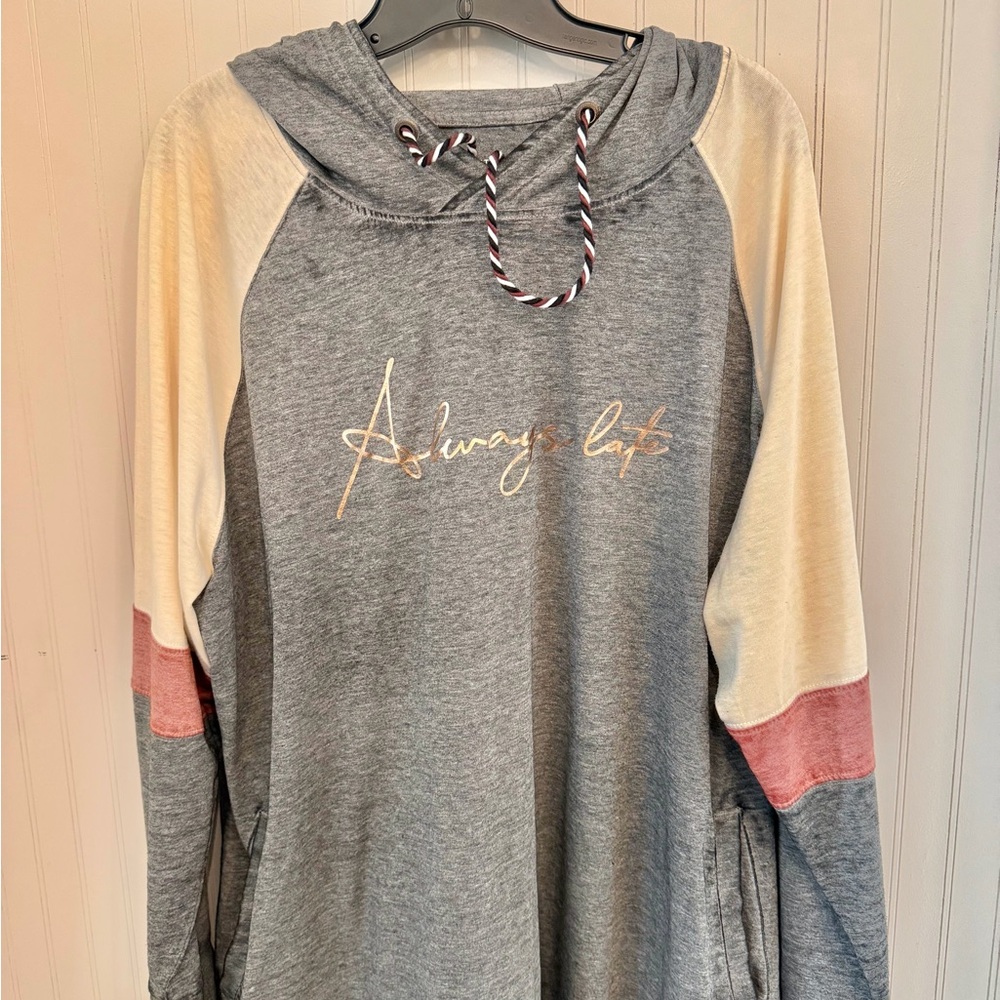 Lane Bryant Gray Always Late  Hoodie